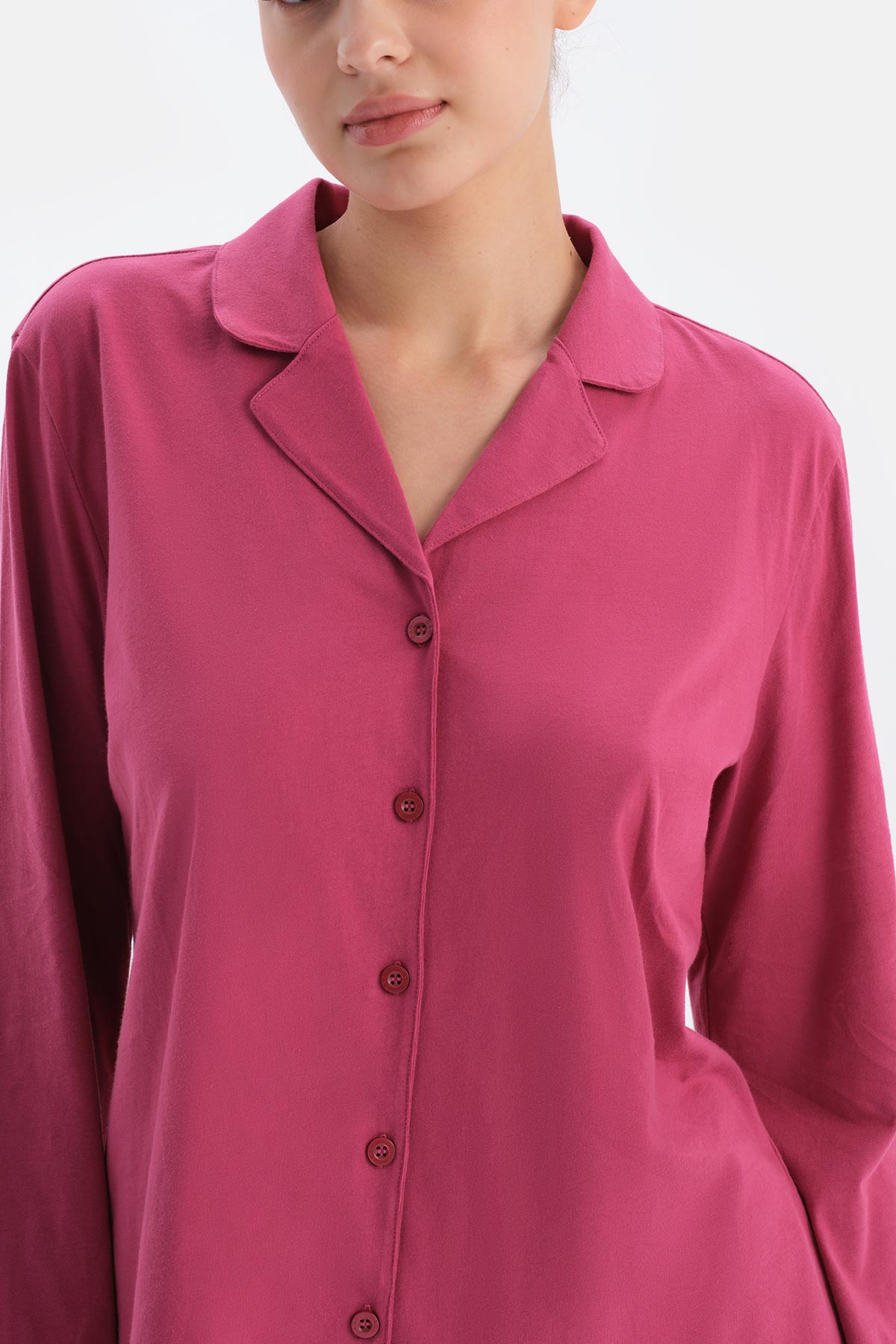 Fuşya Kadın Gömlek Pijama Takımı24WW17816BB_317 | DAGI