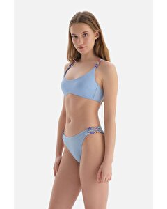 Mavi Bralet Bikini Üstü