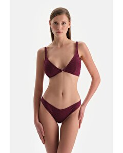 Bordo Üçgen Geniş Bikini Üst