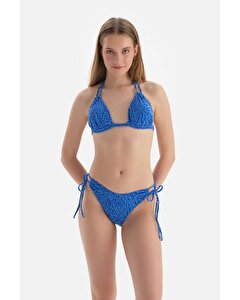 Mavi Üçgen Küçük Bikini Üstü