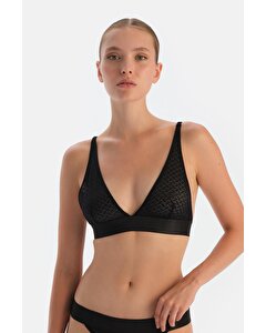 Siyah Premıum Dantelli Ve Lastik Detaylı Bralet