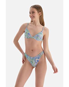 Lila Yeşil Üçgen Küçük Bikini Üstü