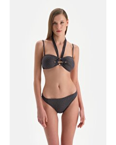 Lacivert Straplez Bikini Üst