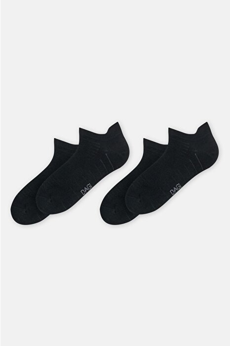 Siyah Erkek Düz Spor Çorap 2'Li