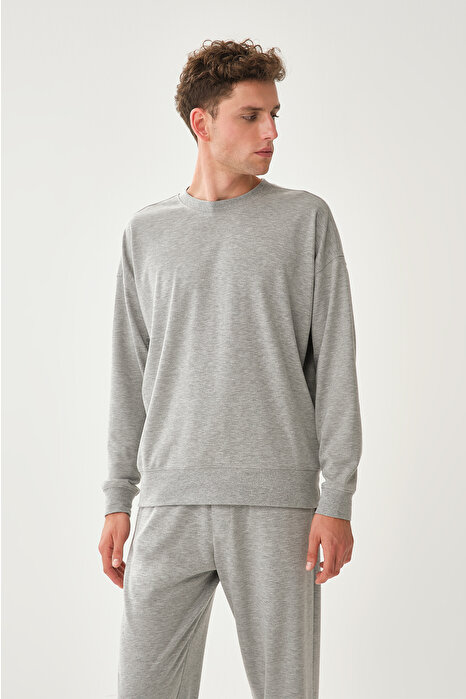 Dagi Men's Grey Melange Sweatshirt