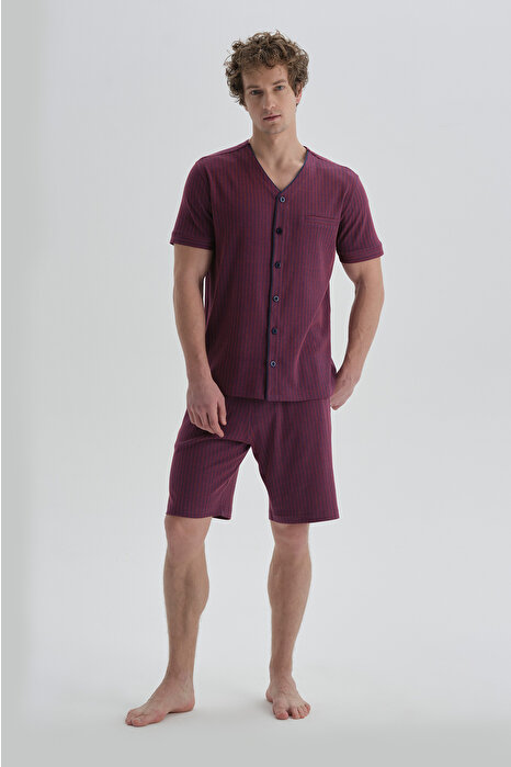 Dagi Men's Bordeaux Short Pyjama Set