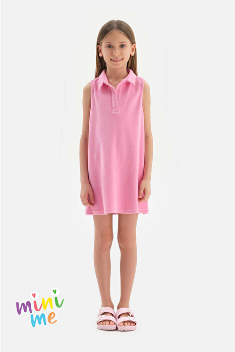 Kız Çocuk Pembe Havlu Elbise