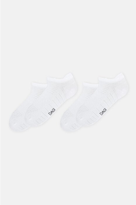 Beyaz Erkek Düz Spor Çorap 2'Li