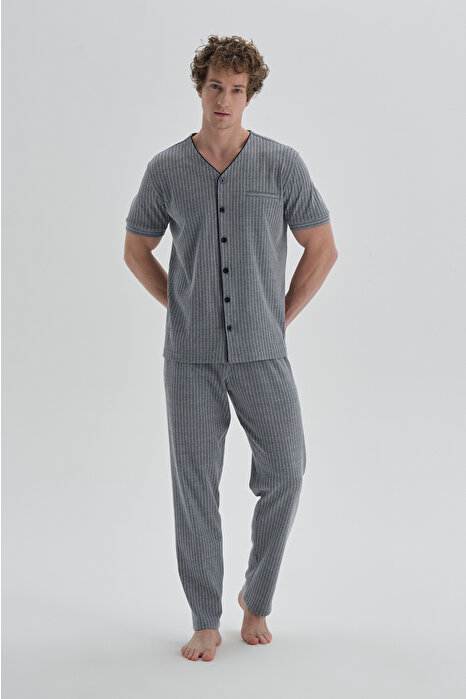 Dagi Men's Navy Pyjama Set