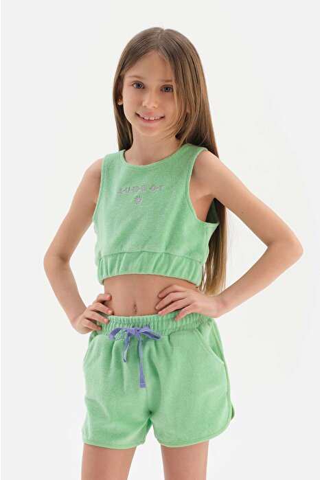 Kız Çocuk Yeşil Havlu Tişört