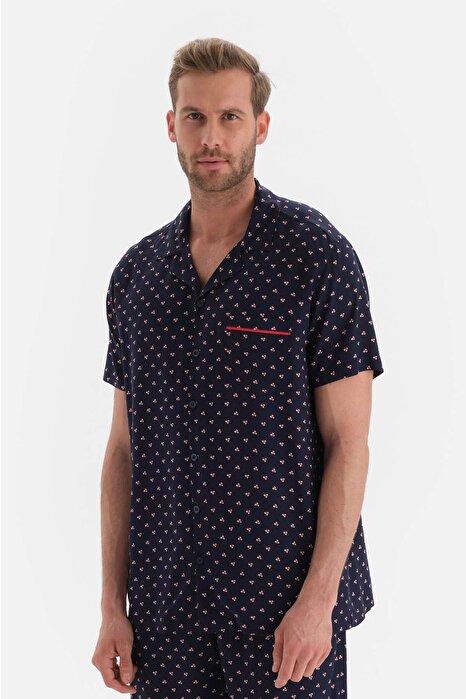 Dagi Men's Navy Pyjama Top