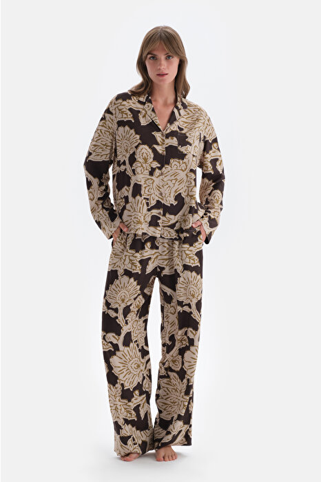 Multıcolor Metraj Baskılı Dokuma Pantolon Pijama Altı