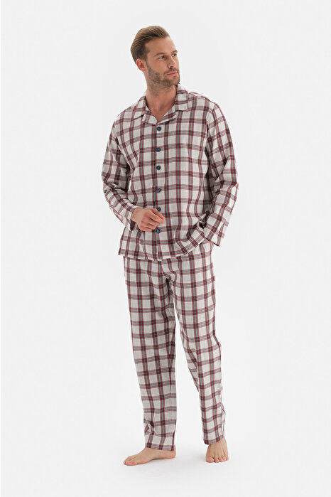 Dagi Men's Ecru Pyjama Set
