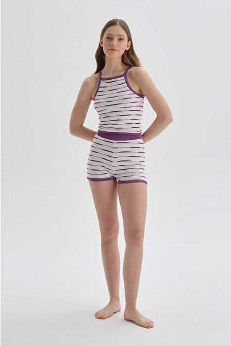 Dagi Women's Purple Short Set