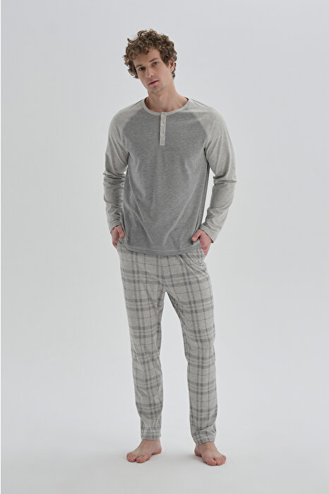 Dagi Men's Grey Pyjama Set