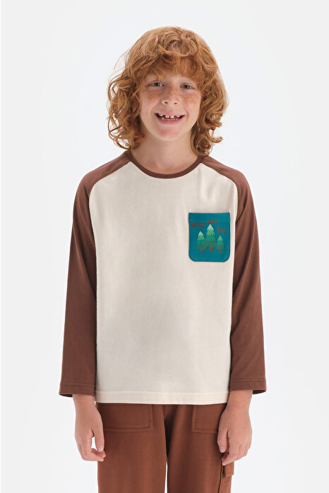 Erkek Çocuk Soft Pembe Uzun Reglan Kol Pamuklu Sweatshirt