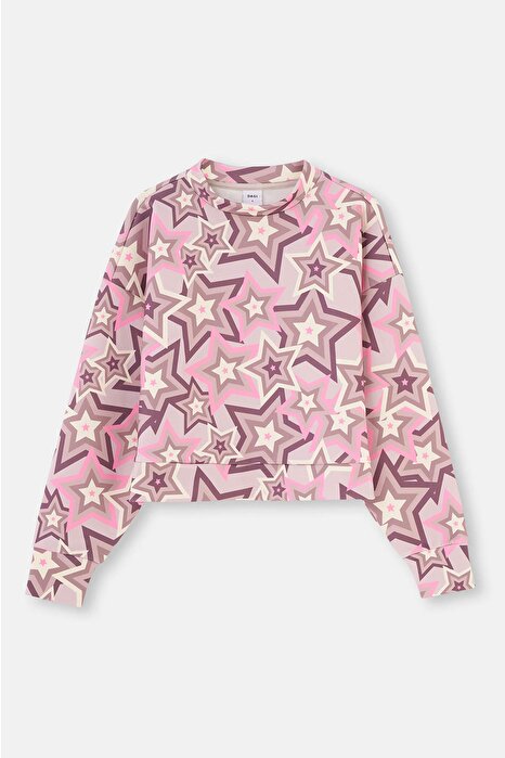 Dagi Active Multıcolor Dik Yaka Yıldız Baskılı Scuba Sweatshirt