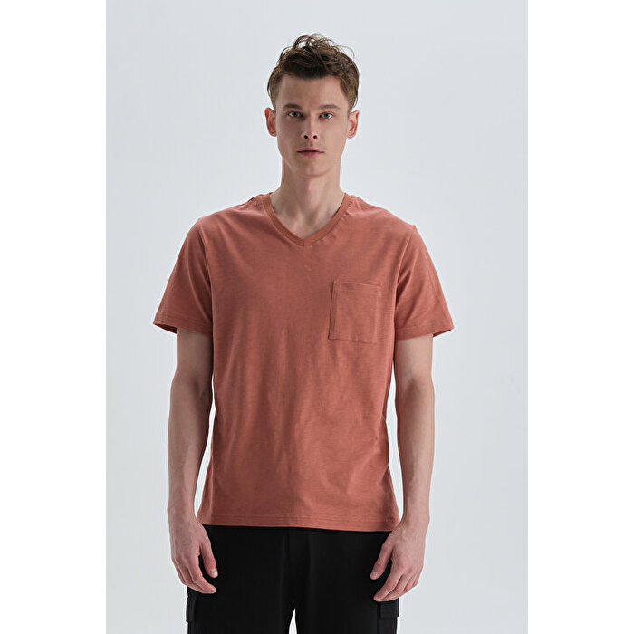 Dagi Mens Terracotta T-Shirt22SM12052NG_KRMT | DAGI