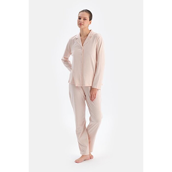 Açık Pembe Kadın Gömlek Pijama Takımı24WW17816BB_357 | DAGI