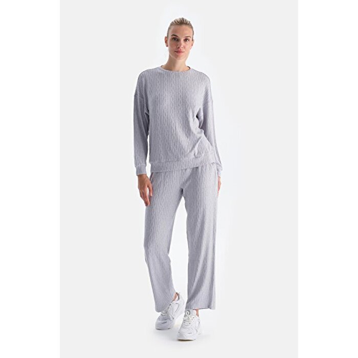 Gri Örgü Detaylı Pantolon24AW15334BB_322 | DAGI