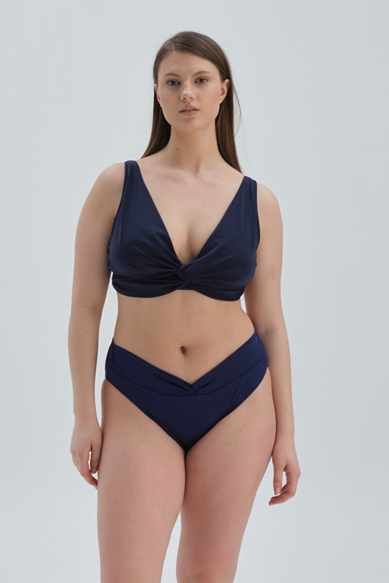 Lacivert Yüksek Bel Bikini Alt 22SW36008ST_LC | DAGI