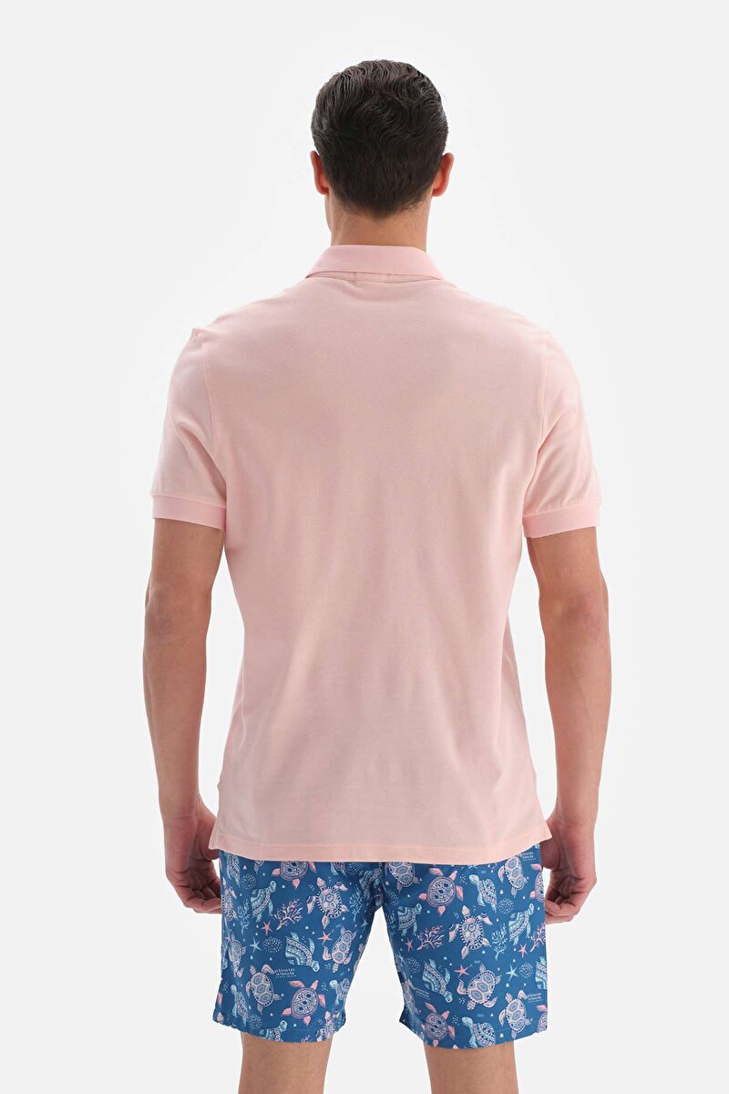 Açık Pembe Pike Polo Yaka T-Shirt 23SM84061ST_AP | DAGI