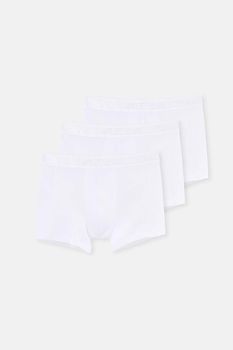 Beyaz Basic Modal 3'lü Boxer E011000602_BY | DAGI