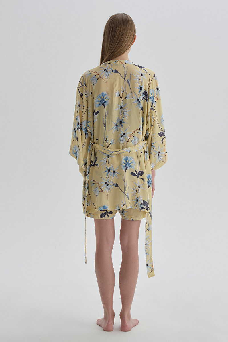 Dagi Womens Yellow Printed Robe 22SW19034BD_SRD | DAGI