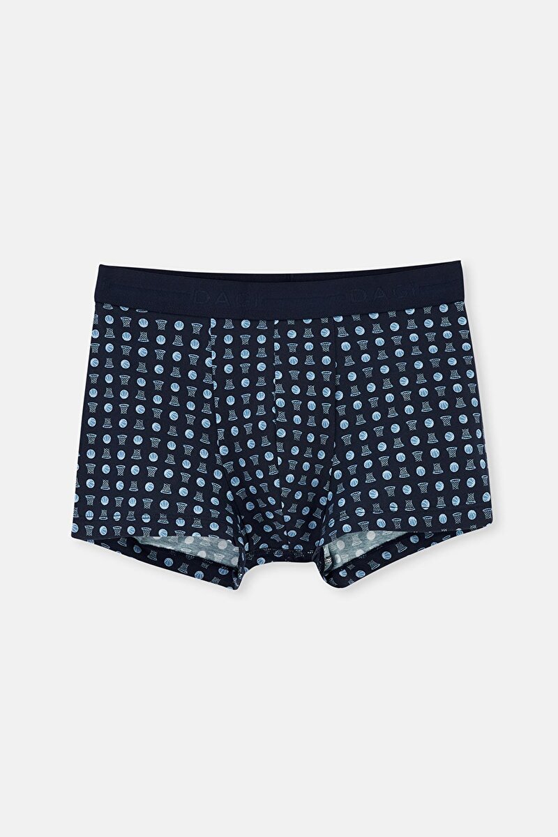 Lacivert 2'li Desenli Pamuk Boxer 24AM28313MA_337 | DAGI