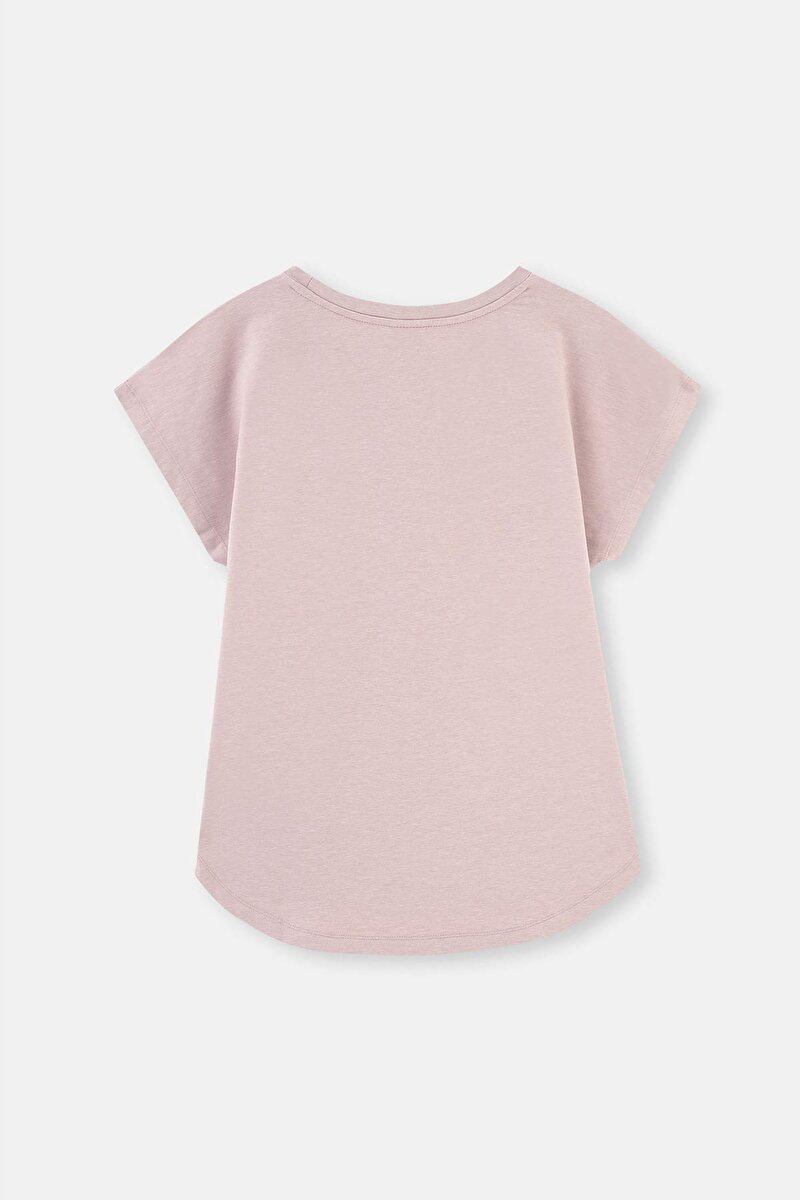 Açık Lila Basic Düşük Kollu Everfresh T-Shirt 23AW11250EB_338 | DAGI