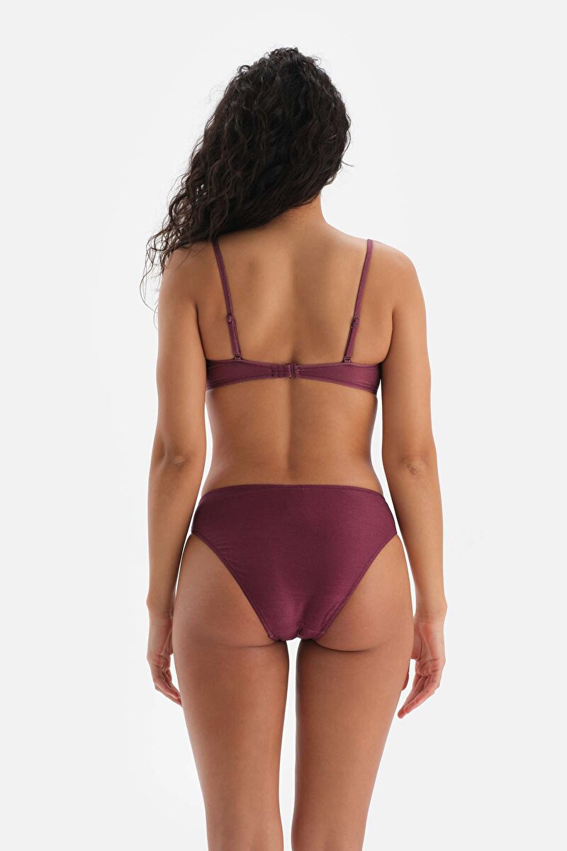 Bordo Ekru Yüksek Bel Bikini Altı 23SW81054ST_BOREK | DAGI