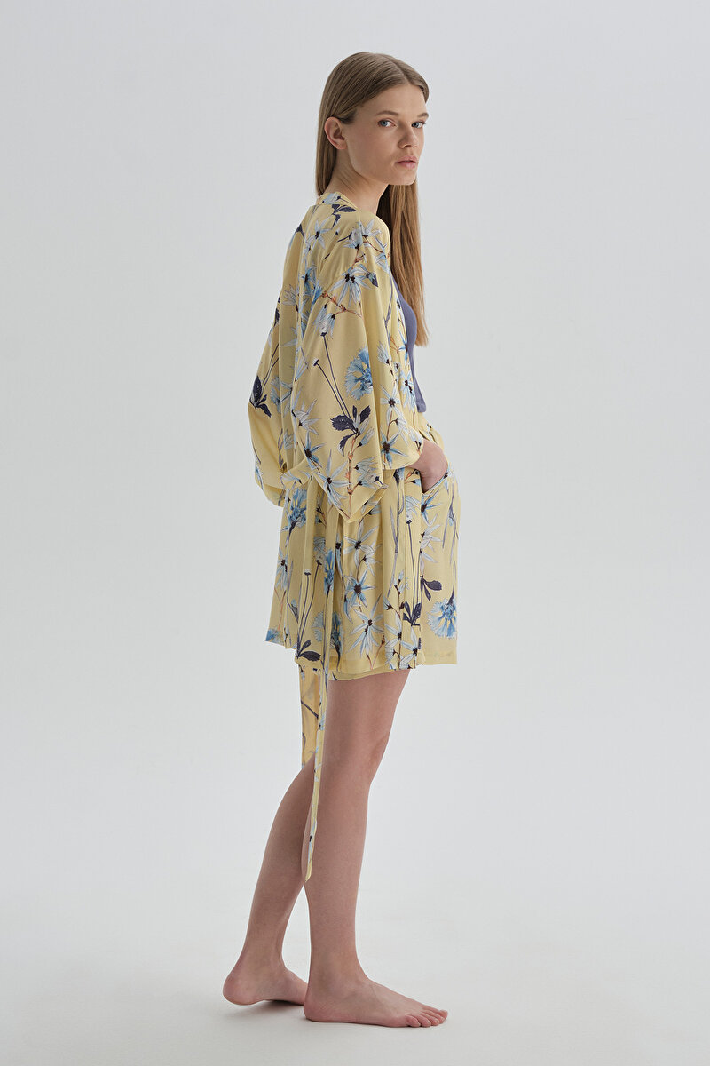 Dagi Womens Yellow Printed Robe 22SW19034BD_SRD | DAGI