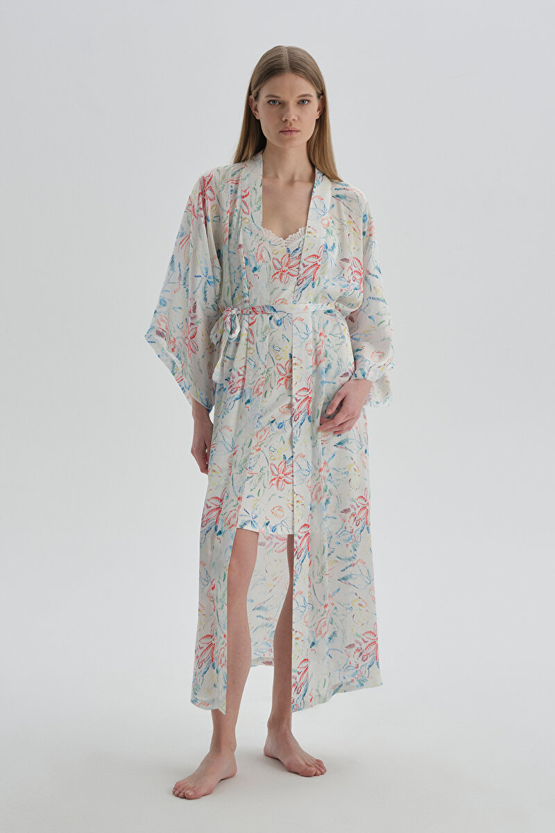 Dagi Womens Ecru Printed Robe 22SW19035BD_EKD | DAGI