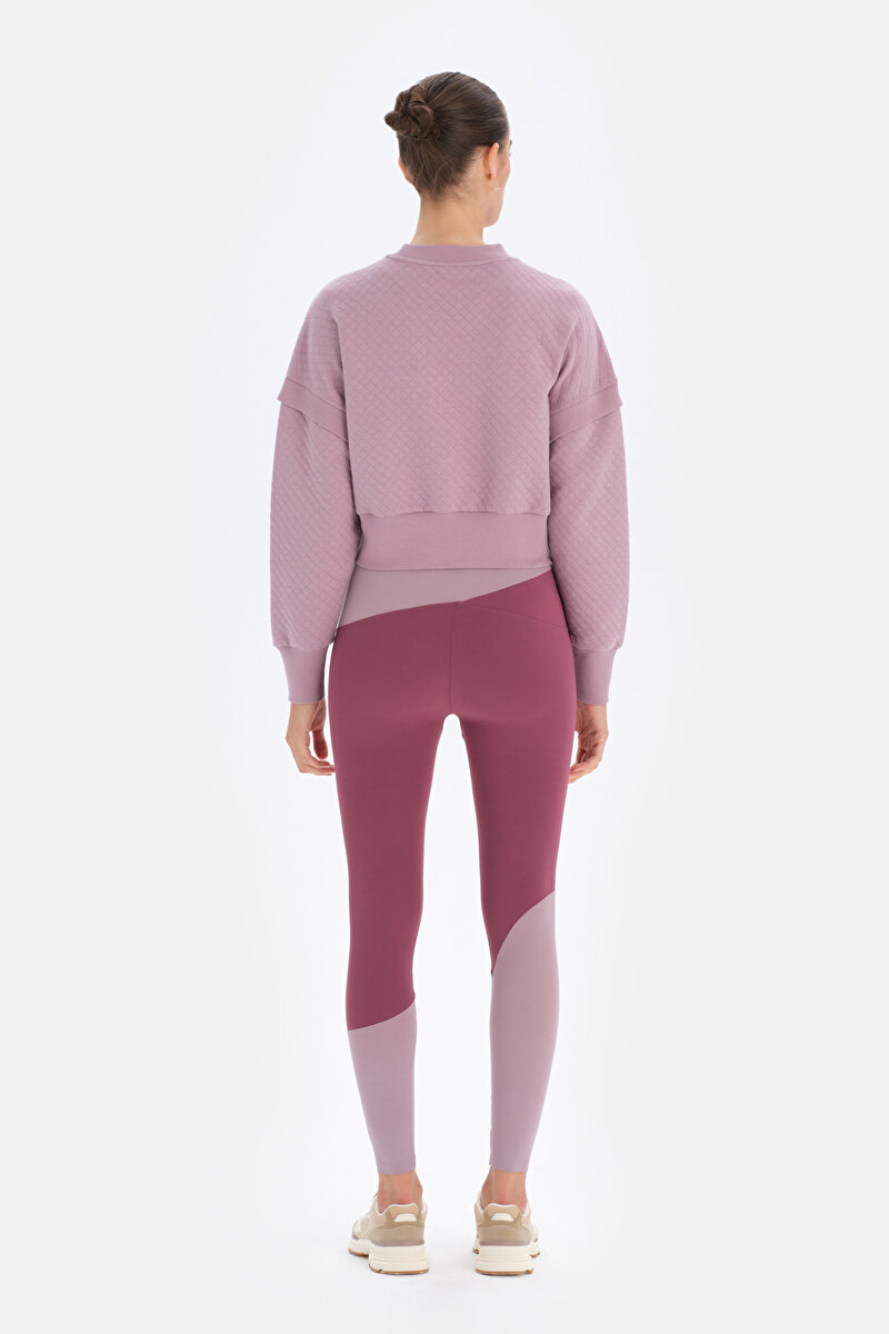 Dagi Active Lila Kapitone Crop Sweatshirt 23WW11213BB_353 | DAGI