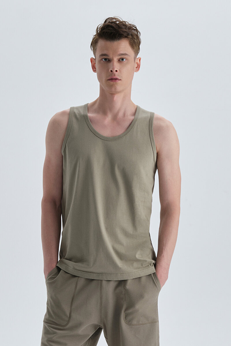 Dagi Mens Khaki Tanktop 22SM14004NG_HK | DAGI