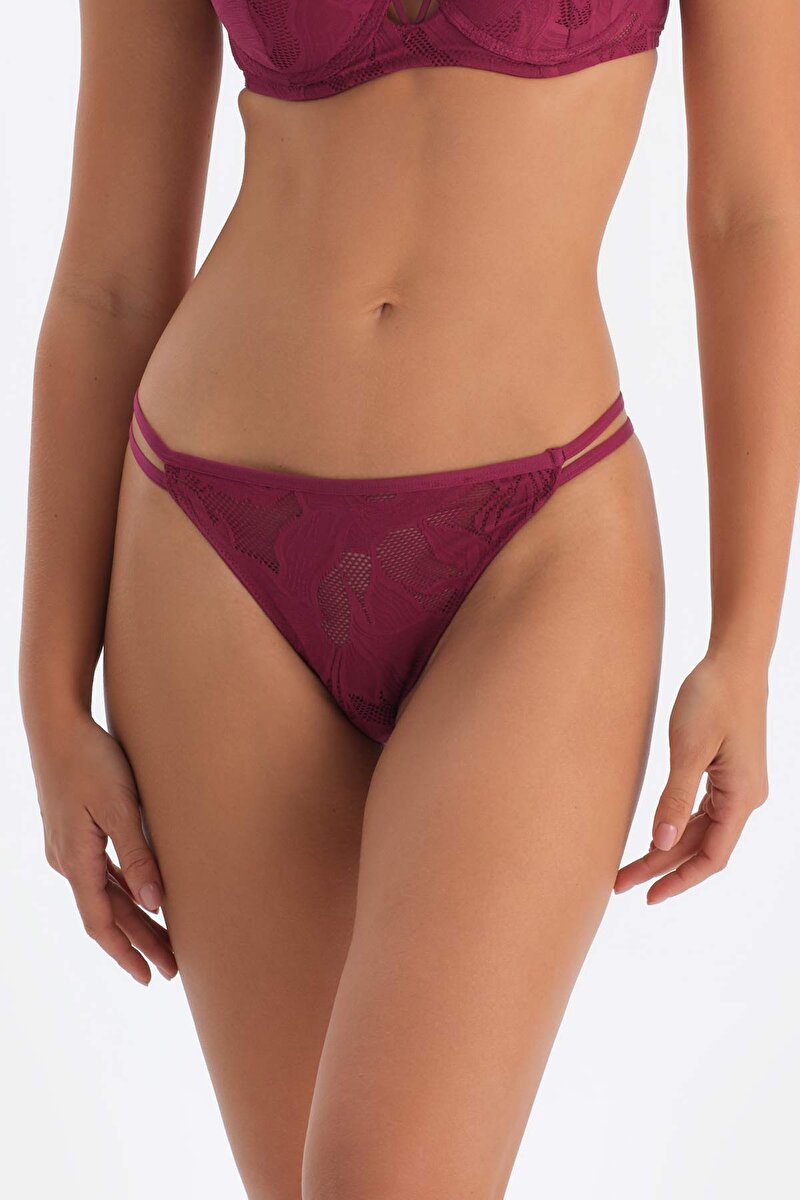 Mürdüm Dantelli G-String Külot 24SW27463MA_355 | DAGI