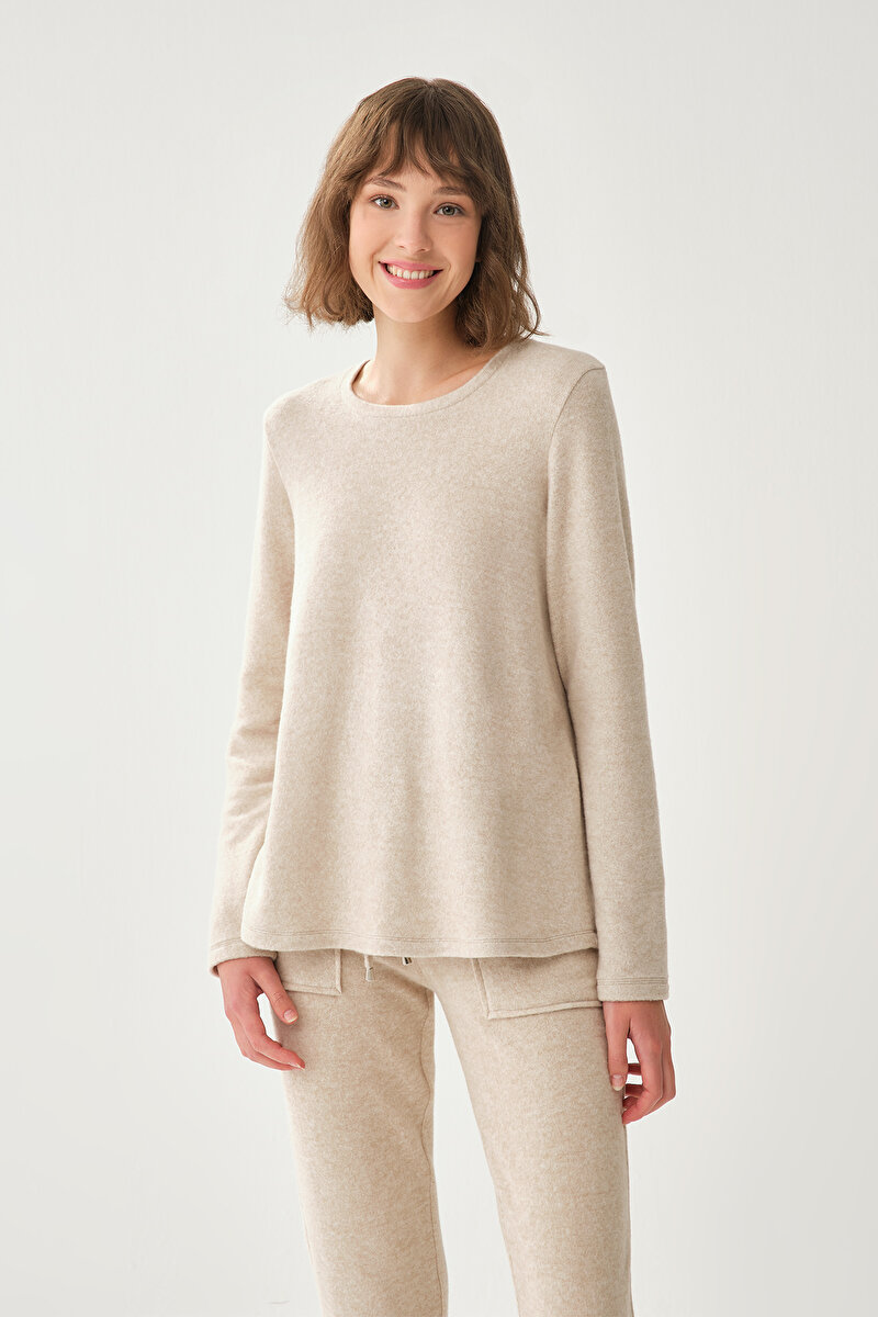 Dagi Womens Beige Sweatshirt 21WW11036BD_BEJ | DAGI