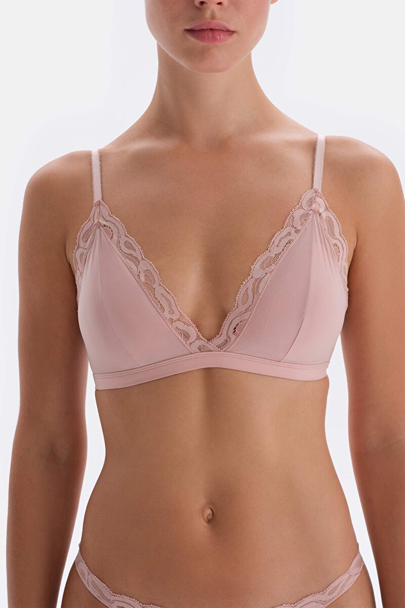 Soft Pembe Kumaş Ve Dantel Detaylı Tak Çık Kaplı Bralet 23AW23308GY_392 | DAGI