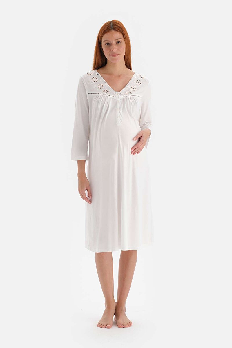 Dagi Womens White Nightie 22SW21066BD_BY | DAGI