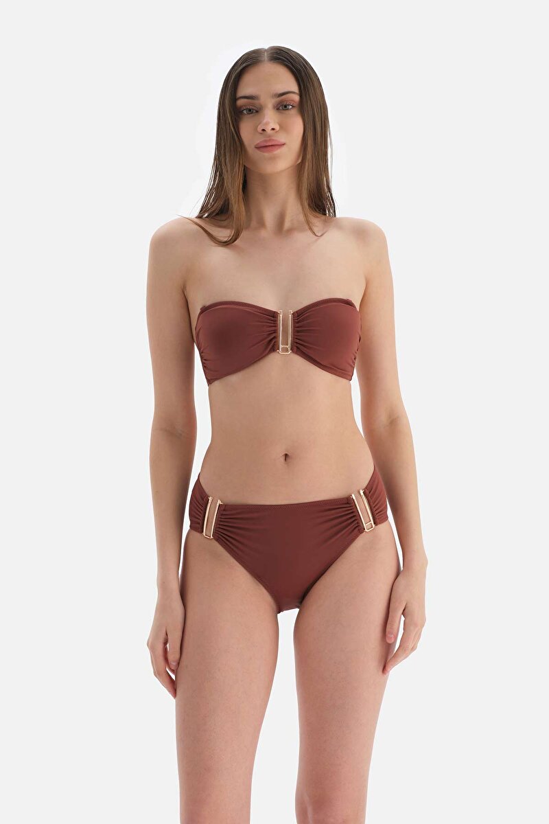 Dagi Womens Brown Strapless Bikini Top 23SW82043ST_KAH | DAGI