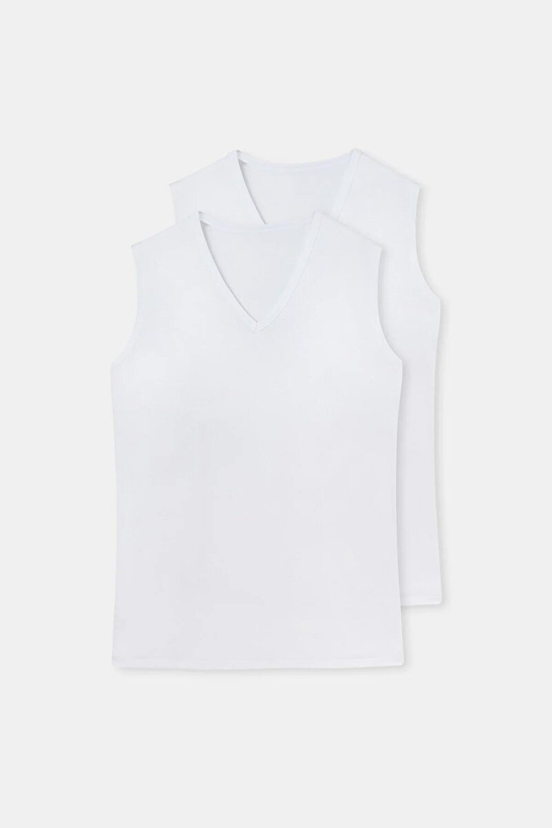 Dagi Mens White  T-Shirt Sleevless E011000130_BY | DAGI