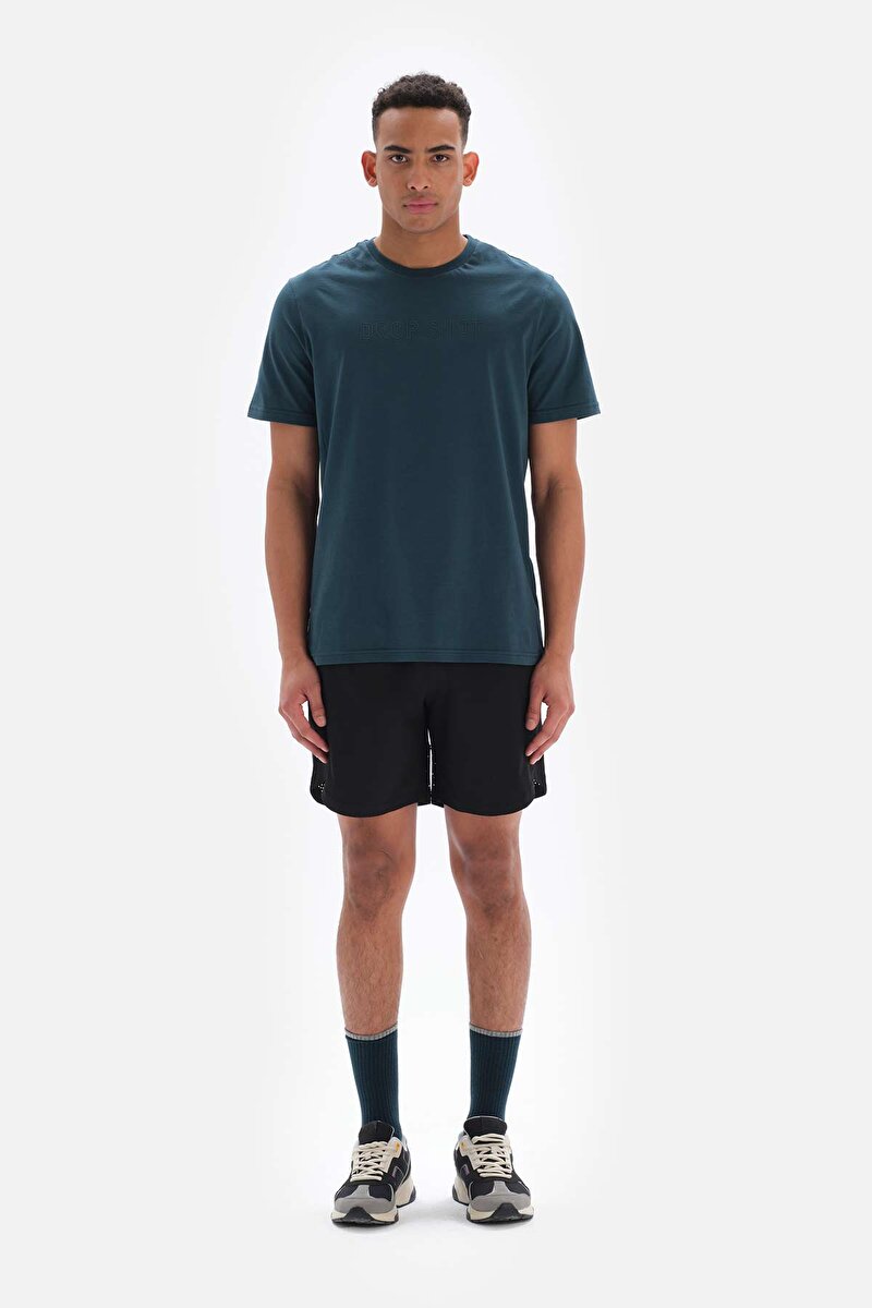 Dagi Mens Teal T-Shirt 23SM12142ME_PET | DAGI