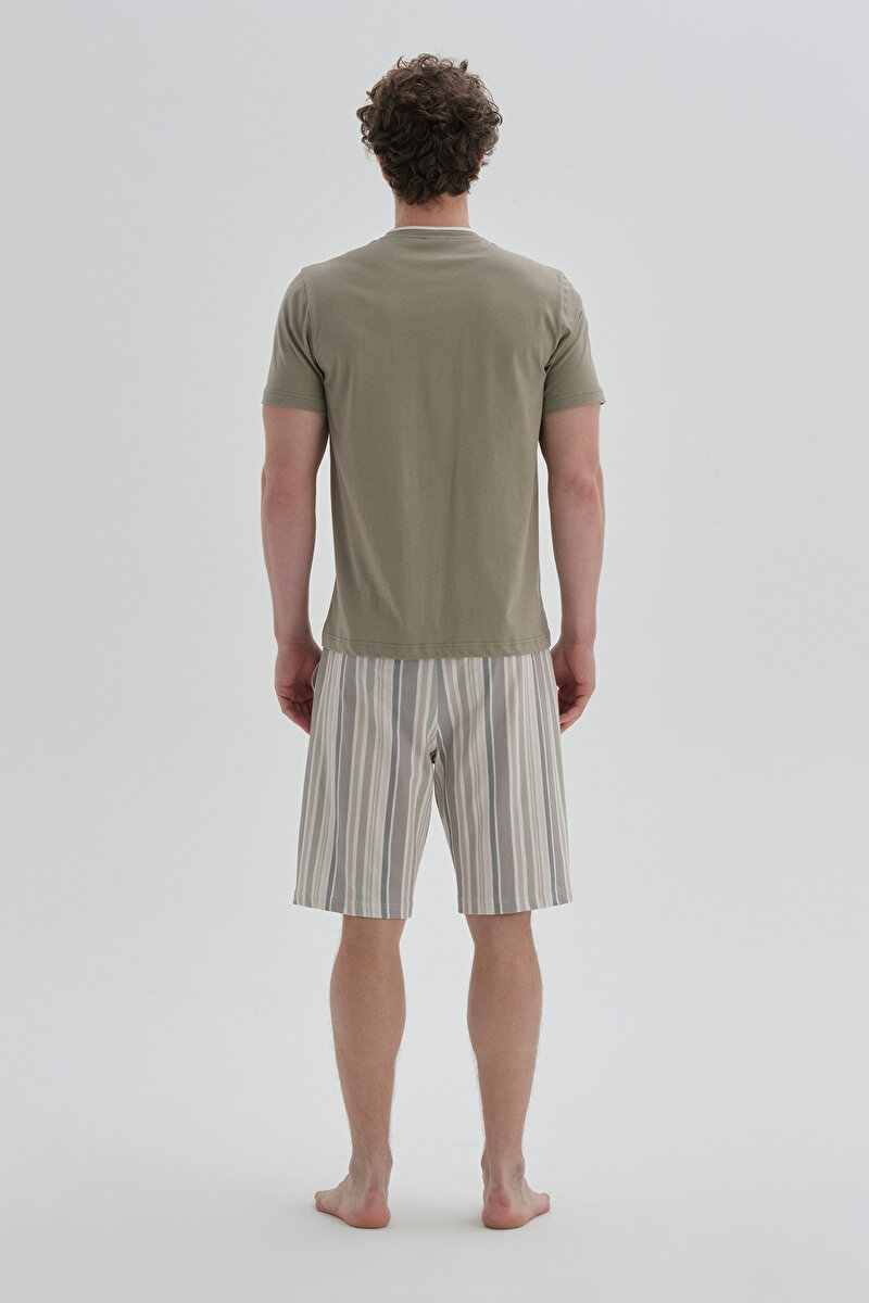 Dagi Mens Khaki Short Pyjama Set 22SM85021NG_HK | DAGI