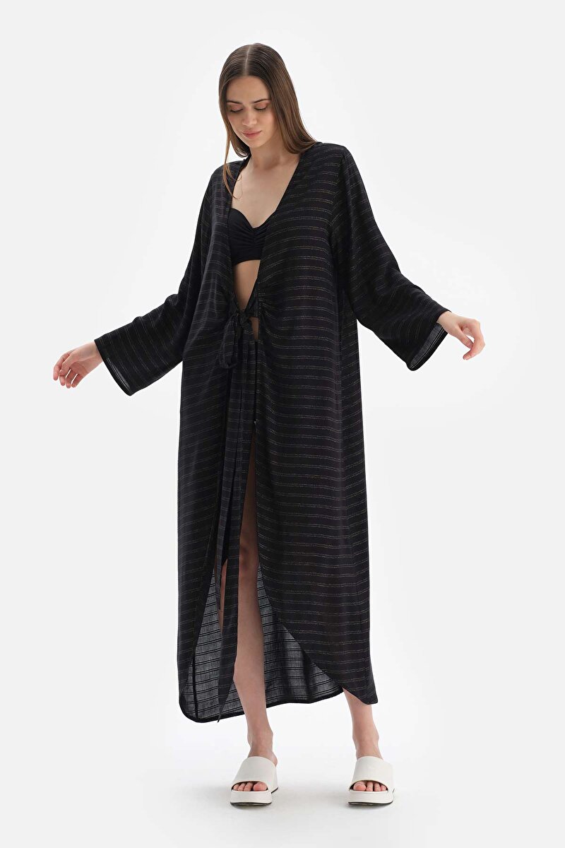 Siyah Uzun Kol Viskon Kimono 23SW86014ST_SY | DAGI