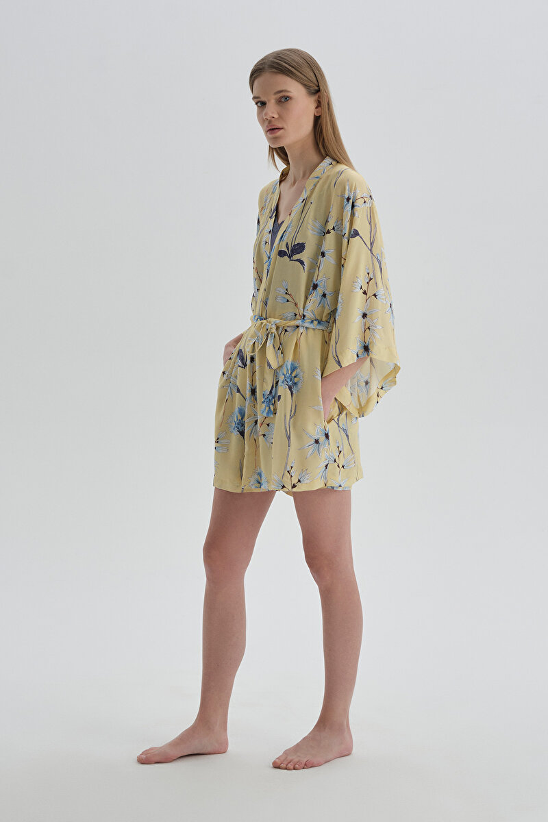 Dagi Womens Yellow Printed Robe 22SW19034BD_SRD | DAGI