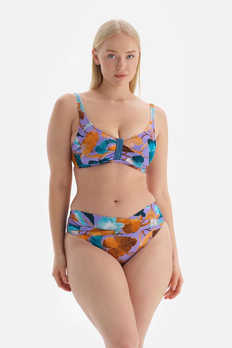 Lila Petrol Yeşili Korseli Toparlayıcı Bikini Üstü 23SW82080ST_LIPET | DAGI