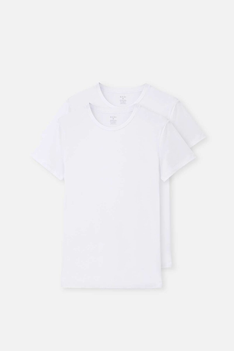 Beyaz Compact O Yaka T-Shirt 2'Li