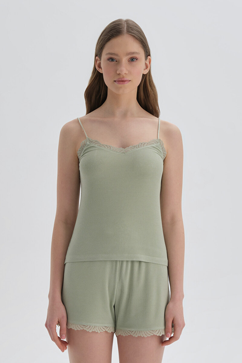 Dagi Womens Green Tanktop 22SW13017BD_YES | DAGI