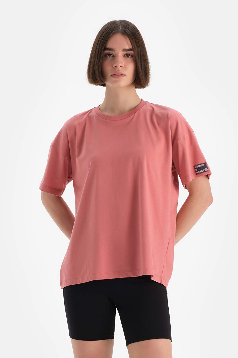Dagi Active Gül Kurusu Kadın Wellness Baskılı Pamuklu Tişört
