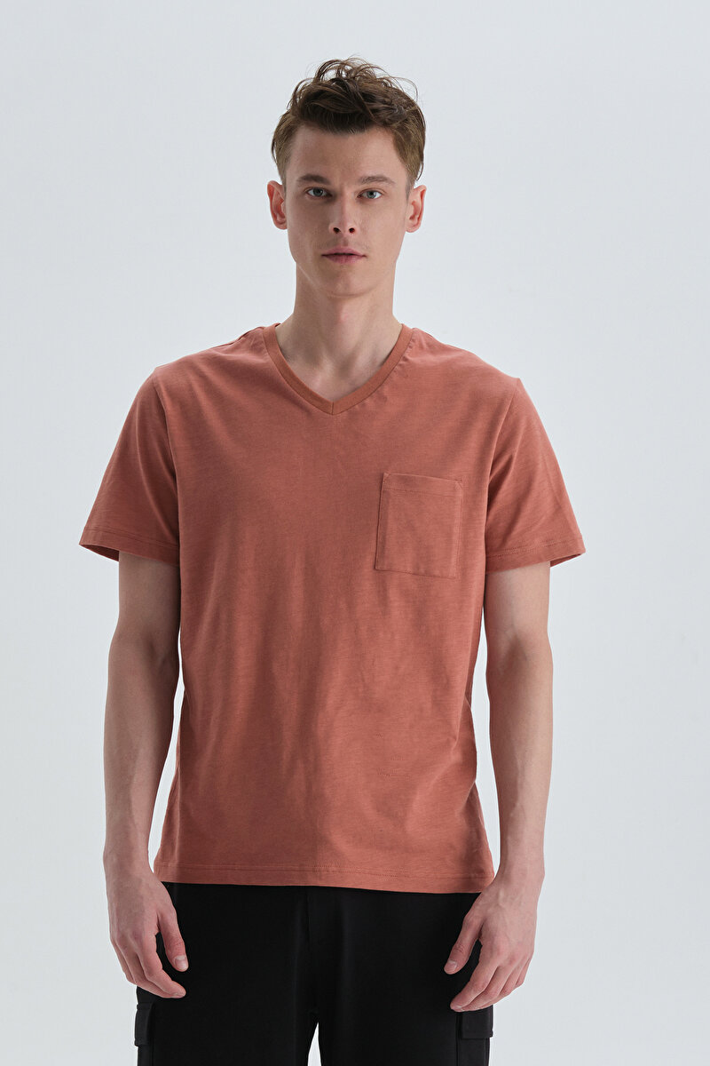 Dagi Mens Terracotta T-Shirt 22SM12052NG_KRMT | DAGI